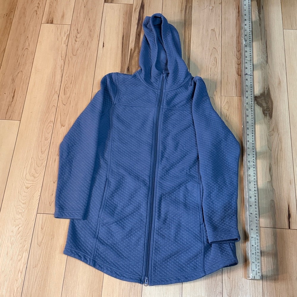 L.L. Bean Quilted Blue Zip-Up Hoodie